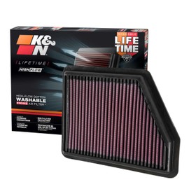 K&N 33-5045 Filtro de Aire de Alto Flujo Lavable para Honda Civic y HR-V 2016-2025