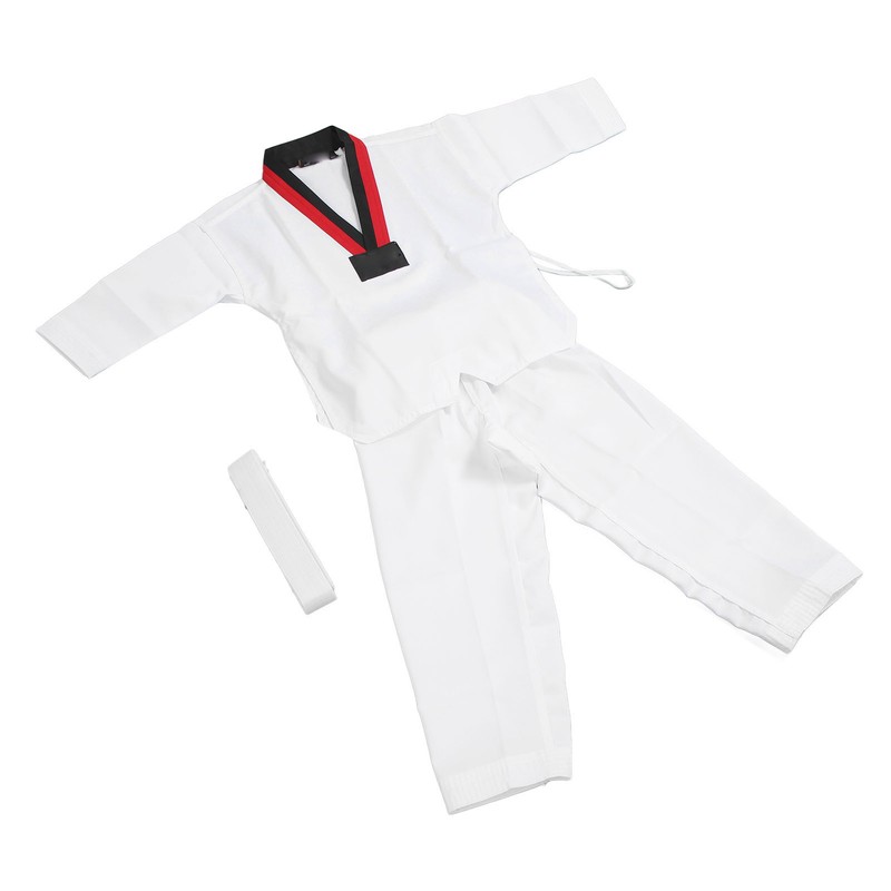 Kids Taekwondo Uniform with Belt Polyester and Cotton Breathable Soft
