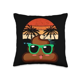 Cute POOP EMOTICON party Birthday Poo for Kids Throw Pillow