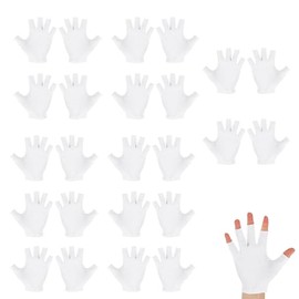 12 pares de guantes sin dedos para manos secas, guantes de algodón blanco para mujeres y hombres, guantes hidratantes, lo mejor para hidratar durante 