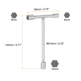 HARFINGTON 3-Way Wrench, 8mm 9mm 10mm Socket T Handle for Repairing Bicycle, Automobile and DIY