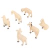 6Pcs Miniature Sheep Figurine Durable Resin Hand Painted UV Protection