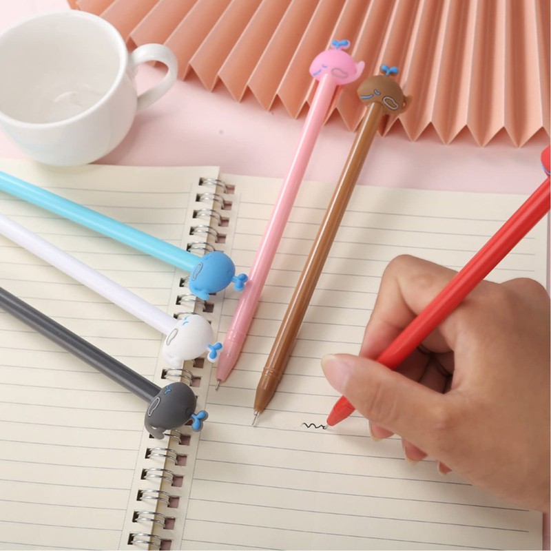 Muiyaneq 30Pcs Cute Cartoon Gel Black Ink Pens,Random Kawaii Writing