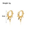 14K Gold Plated Punk Rivet Hoop Earrings for Women,Dainty Silver