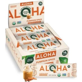 ALOHA Pumpkin Spice Protein Bars – 12 Count Vegan Gluten-Free Snacks