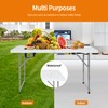BestOffice Camping Folding 4 Foot Plastic Table, White