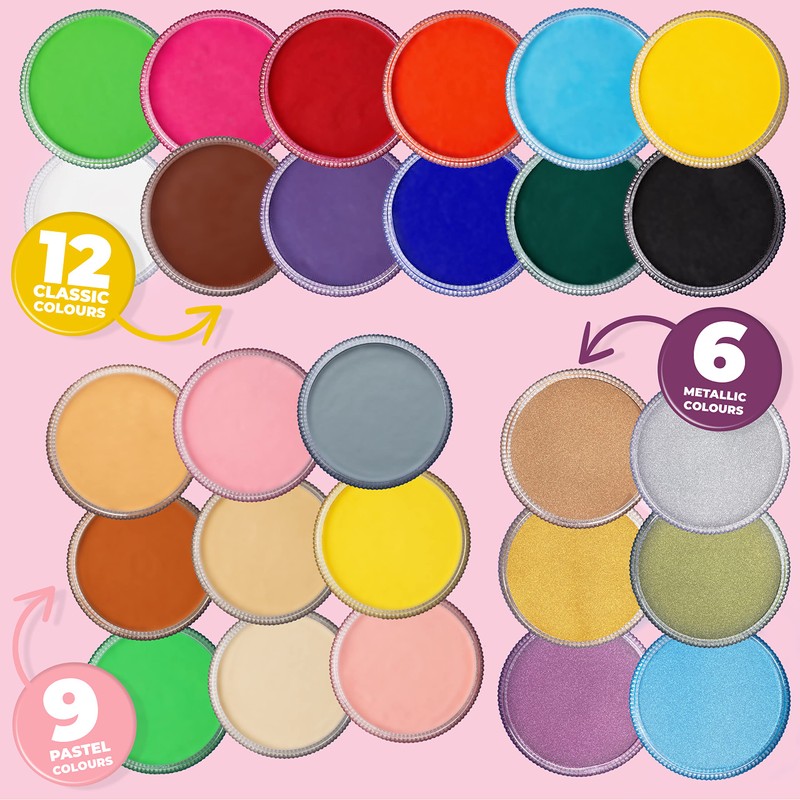 Blue Squid PRO Make-Up Face Paint and Body Paint, Pastel