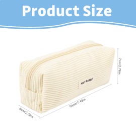 YALiya Corduroy Fabric Pencil Case Portable Storage Bag Pencil Case with Large Capacity Pencil Case with Practical Zip for School, Home and Office, G, Lightweight