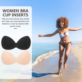 Holibanna 4Pcs One-piece Bra Pads Inserts Pushup Bra Pads for Sports Bra Removable Bra Pads Integrated Bra Pads Sports Bras Insert Pads Sports Cups Bra Replacement Insert Assorted Color