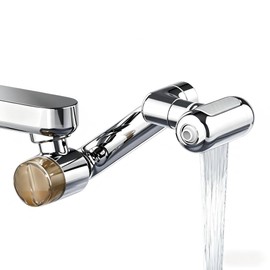 SANYEMA 1080° Sink Faucet Aerator Extension Swivel Faucet Extender for Toddlers, 4 Sprayer Modes Rotatable Bathroom Kitchen Head Replacement Tap Attachment with Filter