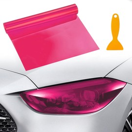 VBGURR Car Headlight Tint, Headlight Tint for Car Waterproof Headlight Tint Film for Rear Light Car Tint Film 30 X 120cm (Pink)