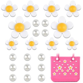 TRIITECH - Dijes de flores para bolsa Bogg, accesorios compatibles con Simple Southern, Acrílico, Acrílico