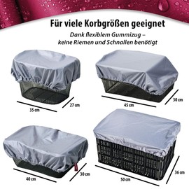 Nice 'n' Dry Rain Protective Cover Bicycle Basket, blue