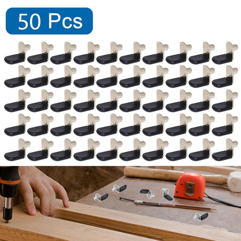1/4 Inch (6.35mm) Shelf Pins 50 Pcs L-Shaped Metal Support