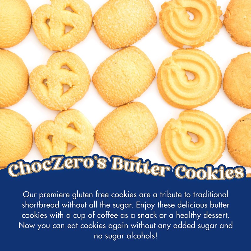 ChocZero Keto Butter Cookies - Sugar Free Danish Shortbread Gift