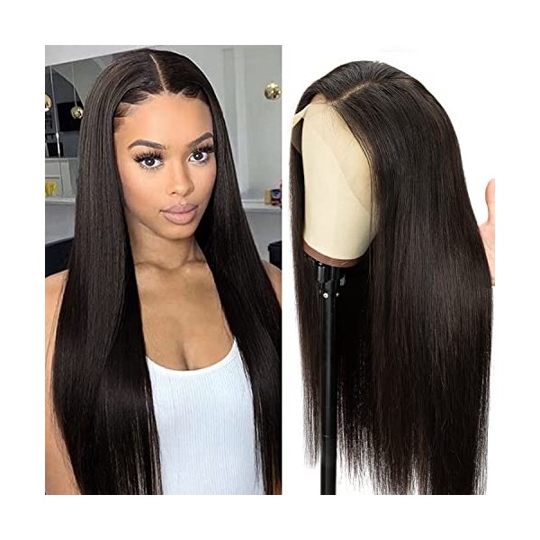Originea Straight Hair Human Hair Wigs For Women 150% Density HD Transparent 13X4 Lace Front Wigs 100% Unprocessed Human Hair Pre Plucked Lace Frontal Wig (24 Inch)