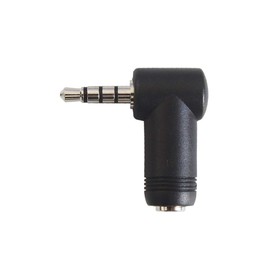 F-Factory 3.5mm Stereo Mini Plug, L-to-L Connector, 4-Pole, 3.5mm L-Shaped Stereo Mini Plug (Male) to 4-Pole, 3.5mm Stereo Mini Jack (Female) Converter Plug, 4 Pole Stereo Mini Cable,