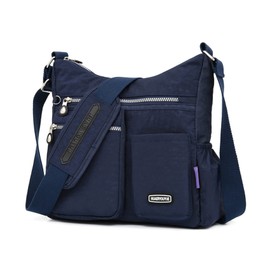 NOTAG Crossbody Bags for Women Waterproof Multi Pockets Shoulder Handbag Lightweight Large Messenger Bag (Navy Blue)