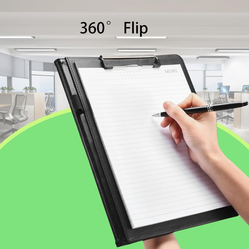 A4 Clipboard Folder, PU Document Pocket, Clipboard Writing Case with