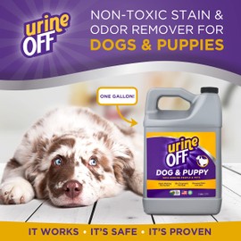 Urine OFF Puppy & Dog Odor & Stain Remover| Fresh Scent Carpet Cleaner Spray | Bio Enzymatic Stain & Urine Odor Eliminator | Pet Safe Cleaner | 1 gal.