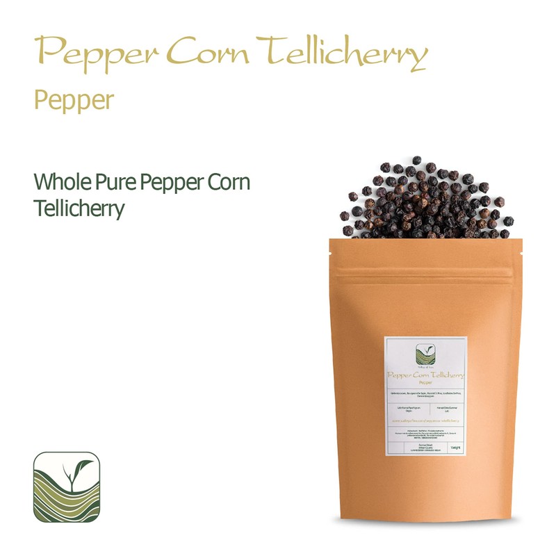 Tellicherry Black Peppercorns for Grinder - Organic Black Pepper -