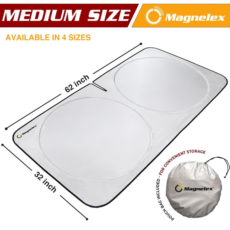 Magnelex Car Windshield Sunshade | Advanced Light-Blocking Protection | Foldable