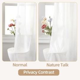 naturetalk White Privacy Curtains - Non See Through - Silky Soft Solid Window Curtains with Antique Silver Grommet Top - 52" W x 63" L (2 Panels)