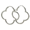 SILBERMOOS Women's Creole Earrings Clover Leaf Flowers Shiny Diamond-Coated 925