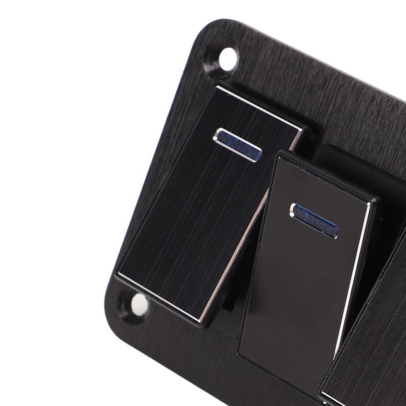 3 Gang Rocker Switch Panel Waterproof Pre Wired Aluminum Alloy