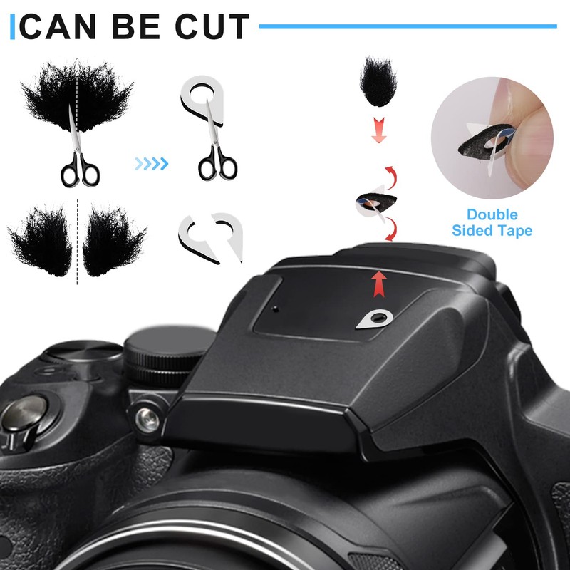 TOYMIS 10pcs Microphone Wind Filter, Camera Mic Muff 20pcs Camera