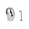 Silver Wall Mounted Mannequin Head for Wig and Hat Display