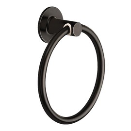 Bath Towel Holder Towel Ring, Black Towel Ring for Bathroom, Wall Mounted Towel Holder for Bathroom, Bathroom Accessories Towel Ring, Bathroom Towel Storage