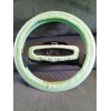 Custom LIME GREEN FLEECE STEERING WHEEL & REAR VIEW MIRROR