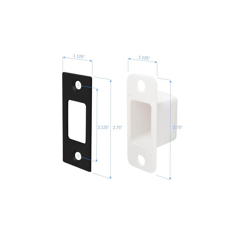 Nuk3y Deadbolt Strike Plate Square Corner 1-1/8"" x 2-3/4"" with