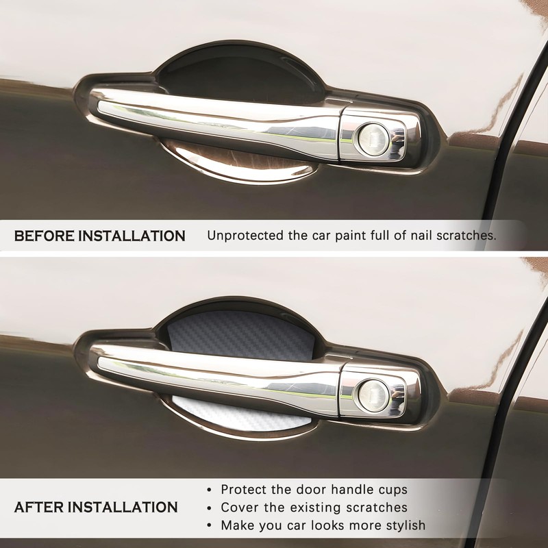 Auprite Magnetic Car Door Handle Cup Protector Guard,4PCS Universal White