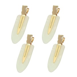 Mini Skater Small Hair Clips 2.4inch No Crease Hair Pins No Bend Cute Barrettes Accessories for Women Curly Fine Hair Styling Sectioning, Pack of 4 (Ivory White)