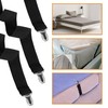 LIHAO 4 x Bed Sheet Straps Adjustable Sheet Tensioners for