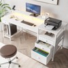 Furologee 60" White Office Computer Desk with 4 Drawers,Gaming Desk