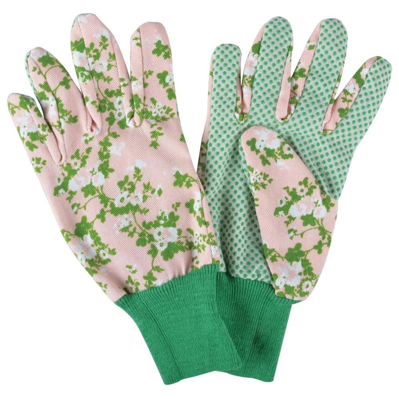 Esschert Design Outdoor Garden Gloves with Rose Print – 12