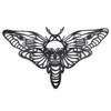 OYEFLY Death Head Moth Metal Wall Decor,Black Gothic Skull Butterfly
