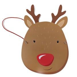 YLAB - Pin the Nose on the Reindeer - Christmas Party Game - Printed on Card, Mask & Stickers - Eco Packaging