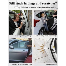 SYOAUTO 32Ft(10M) Door Edge Guard Black Car Guards Protector for Cars Rubber Auto Trim U Shape Build in Metal Sheet No Need Adhesive Easy to Cut Most