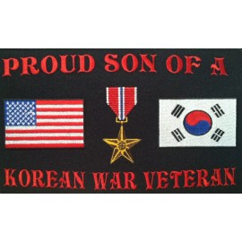 PROUD SON OF A KOREAN WAR VETERAN IRON-ON PATCH USA KOREA FLAG BRONZE STAR #7