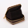 LFWATAXY PU Leather Accordion Card Wallet, Double-Layer Zippered Card Holder