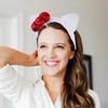 JazSwirl Plush Cat Ears Headband, White Cat Ear Headbands with