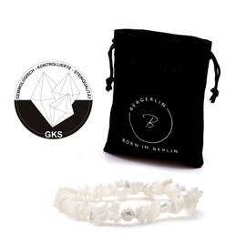 BERGERLIN Genuine Shell Bracelet – Shell Bracelet with Silver Pearl Made of 925 Sterling Silver, Sterling Silver