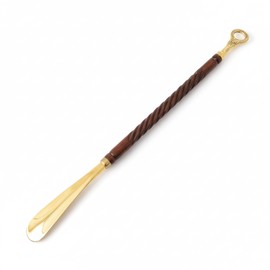 F.D. COLLECTION Wooden Shoe Horn with Brass Handle – Long Shoehorn for Men & Women – Handcrafted Wood & Brass Shoehorn – Easy Slip-On Shoe Helper – 62cm