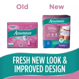 Assurance Women's Maximum Absorbency Incontinence Underwear Size L 18 count
