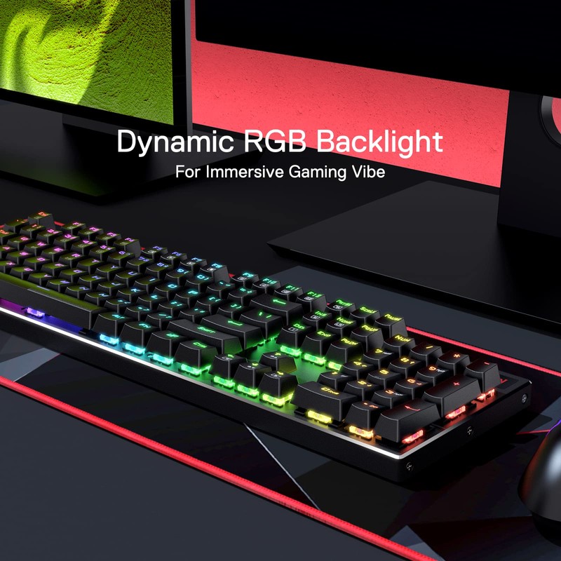 Redragon K556 PRO Upgraded Wireless RGB Gaming Keyboard, BT/2.4Ghz Tri-Mode