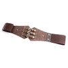 ECHAIN Vintage Classic Wide Belt Elastic Leather Waist Belt, Coffee,